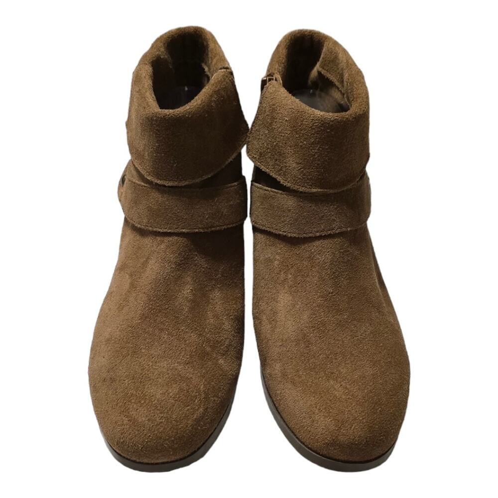 Sole Society Tan Suede Harness Ankle Western Boots Booties Size 9.5